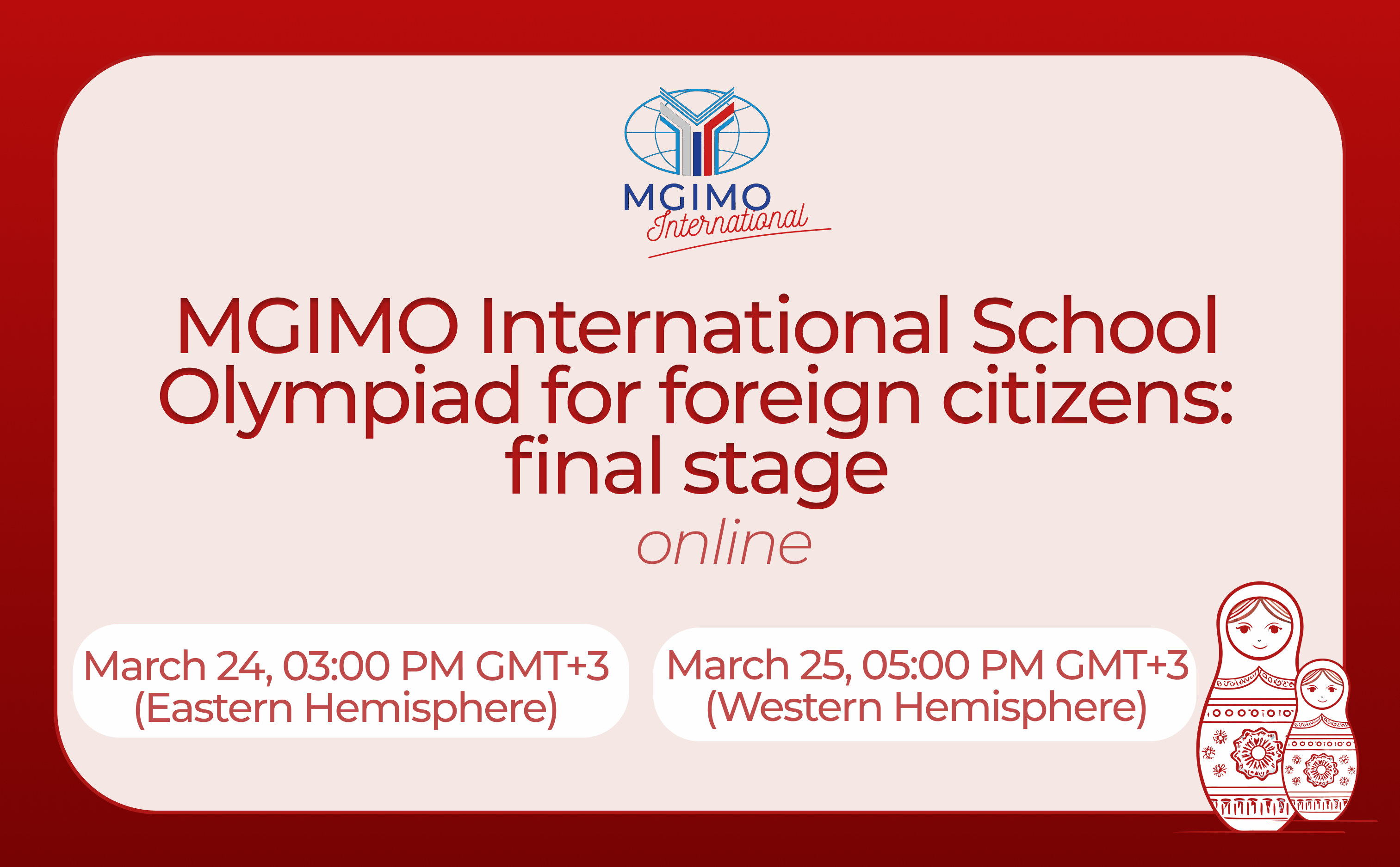 Dates of the final round